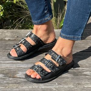 Topshop slide sandal with metal buckles